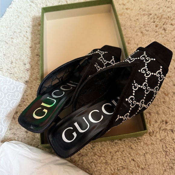 Gucci crystal GG mesh mules size 38.5 (8.5) - Picture 2 of 5